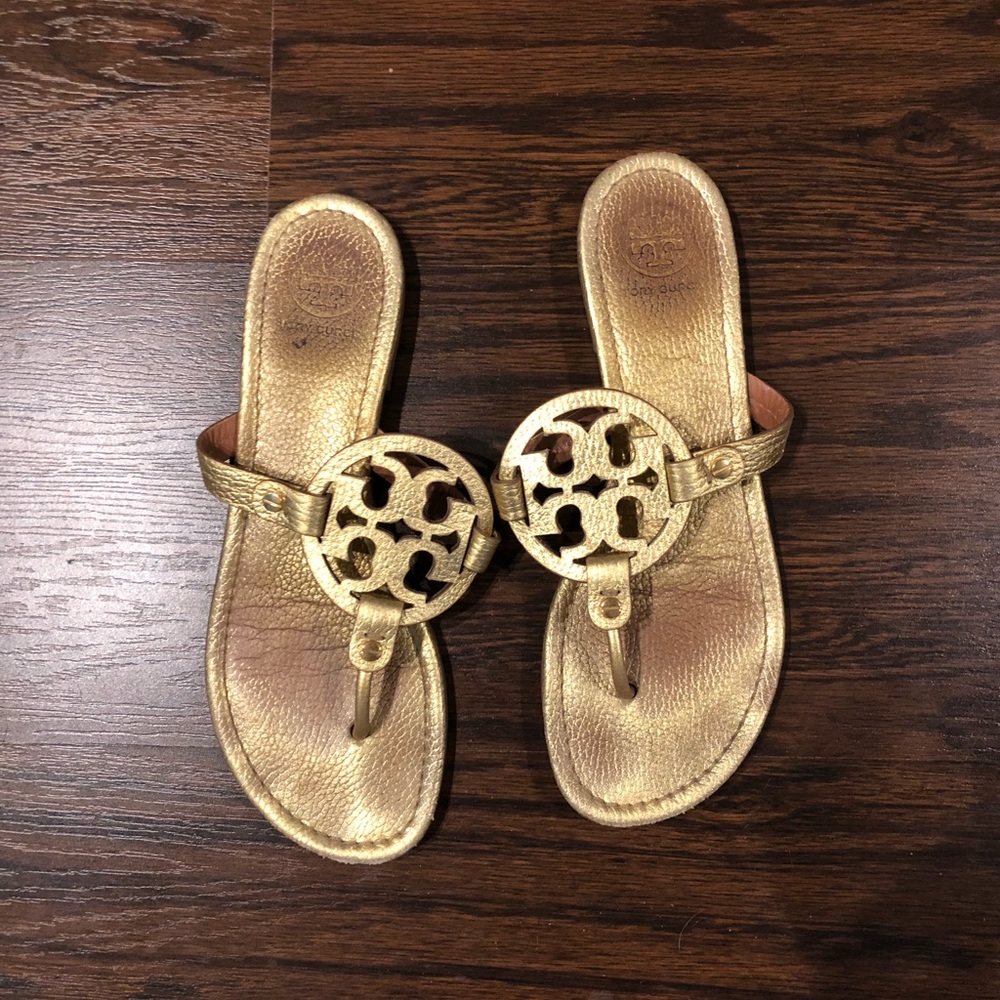 Tory Burch Gold Miller Sandals size 9